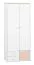 Armoire enfant Egvad 02 | 2 portes battantes, 3 tiroirs, 1 compartiment | Blanc / hêtre | 193 x 80 x 51 cm
