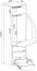 Penderie ouverte Cabecao 04 | Kaschmir | 206 x 60 x 51 cm | 1 tringle | 3 tiroirs | 4 compartiments