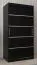 Armoire à portes coulissantes / Penderie Jan 01A, Couleur : Noir - Dimensions : 200 x 100 x 62 cm ( h x l x p)