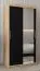 Armoire à portes coulissantes / Penderie Bisaurin 1C avec miroir, Couleur : Chêne de Sonoma / Wengé - Dimensions : 200 x 100 x 62 cm ( H x L x P)