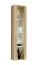 Vitrine suspendue / Fonction push-to-open / Couleur : Chêne Hickory Jackson / 1 porte vitrée encadrée de bois / Dimensions : 40 x 29 x 170 cm / Éclairage LED inclus