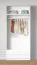 Armoire ouverte / Large / 2 tiroirs / Couleur : Blanc / 1 compartiment / 1 tringle à vêtements / Dimensions : 103 x 55 x 234 cm / Design simple