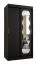 Armoire penderie portes coulissantes noir | 1 mètre | Miroir | 5 casiers | 2 tringles | Rails aluminium