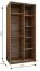 Penderie / Armoire à portes coulissantes / 2 tringles à vêtements / 6 compartiments / 245,5 x 100 x 64 cm / 6 étagères / 2 portes coulissantes / Couleur : Cachemire