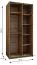 Penderie / Armoire à portes coulissantes / 245,5 x 100 x 64 cm / 2 tringles à vêtements / 6 compartiments / Couleur : Cachemire / 2 portes coulissantes / Soft-Close / Miroir