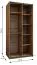Penderie / Armoire à portes coulissantes / 245,5 x 120 x 64 cm / Soft-Close / 6 compartiments / 2 tringles à vêtements / Miroir / Couleur : Noir / 2 portes coulissantes