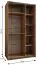 Penderie / Armoire à portes coulissantes / 245,5 x 140 x 64 cm / 2 portes coulissantes / 6 compartiments / 2 tringles à vêtements / Soft-Close / Miroir / Couleur : Noir