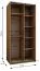 Penderie / Armoire à portes coulissantes / Couleur : Chêne Artisan / Soft-Close / Miroir / 6 compartiments / 2 tringles à vêtements / 2 portes coulissantes / 245,5 x 110 x 64 cm