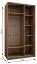 Penderie / Armoire à portes coulissantes / 245,5 x 130 x 64 cm / 6 compartiments / 2 tringles à vêtements / 2 portes coulissantes / Miroir / Soft-Close / Couleur : Noir