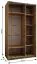 Penderie / Armoire à portes coulissantes / Couleur : Chêne Artisan / Miroir / 6 compartiments / Soft-Close / 2 tringles à vêtements / 2 portes coulissantes / 245,5 x 140 x 64 cm