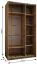 Penderie / Armoire à portes coulissantes / Couleur : Cachemire / Miroir / Soft-Close / 2 tringles à vêtements / 245,5 x 140 x 64 cm / 2 portes coulissantes / 6 compartiments