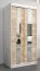 Armoire à portes coulissantes Polos 01 avec miroir | Blanc mat & chêne Sonoma | 200 x 100 x 62 cm