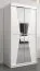 Armoire à portes coulissantes / Penderie Naranco 01 avec miroir, Couleur : Blanc mat - Dimensions : 200 x 100 x 62 cm ( H x L x P)