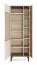 Vitrine | Armoire en verre | Noyer/Cachemire | 73 x 40 x 190 cm | Chants ABS | 3 portes | Système Push-to-open | 11 compartiments | Pieds en métal | Belladere 02