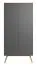 Armoire à portes battantes / armoire Naema 08, couleur : gris / chêne - Dimensions : 208 x 100 x 58 cm (H x L x P)