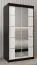100 cm de large Armoire à portes coulissantes avec 2 portes | 5 casiers | 2 tringles à vêtements | Couleur : Blanc / Noir Abbildung
