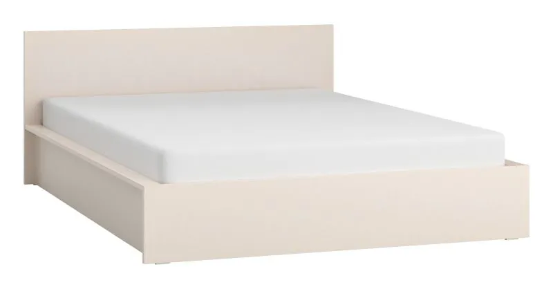 Lit double / Couleur : Beige / Surface de couchage : 160 x 200 cm / Sobre / Avec tête de lit / Sommier à lattes inclus / Pour un sommeil confortable / Pour la chambre à coucher