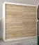 Armoire à portes coulissantes / Penderie Jan 05A, Couleur : Blanc mat / Chêne de Sonoma - Dimensions : 200 x 200 x 62 cm ( H x L x P)