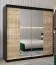 Armoire à portes coulissantes / Penderie avec miroir Tomlis 05A, Couleur : Noir / Chêne de Sonoma - Dimensions : 200 x 200 x 62 cm (H x L x P)