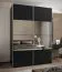Penderie / Armoire à portes coulissantes / Miroir / 11 compartiments / 245,5 x 170 x 64 cm / 2 portes coulissantes / Soft-Close / Couleur : Noir / 2 tringles à vêtements