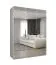 Armoire penderie Korab 124 blanche | 1,5 m de large | 3 portes miroir | Portes battantes Soft-Close | Poignées noires
