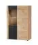 Vitrine / Éclairage LED inclus / Couleur : Chêne Ribbeck / Noir mat / 2 portes battantes / 8 compartiments / Dimensions : 90 x 40 x 132 cm / Fonction Push-to-open