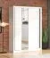 Armoire à portes coulissantes / Penderie / 1 porte miroir / Couleur : Blanc opaque / 2 tringles à vêtements / 5 compartiments / Dimensions : 155 x 60 x 215,5 cm / Chants ABS