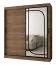 Penderie / 10 compartiments / 2 tringles / Couleur : Noyer Warmia / Armoire à portes coulissantes / 180 x 62 x 200 cm / 1 porte miroir / Système de glissières fiable