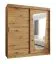 Armoire coulissante 1,8 m | Miroir intégré | Chêne Artisan | 10 compartiments | 2 tringles | Aletschhorn 13
