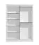 Armoire à portes coulissantes / Penderie / 1 porte miroir / Couleur : Blanc opaque / 2 tringles à vêtements / 5 compartiments / Dimensions : 155 x 60 x 215,5 cm / Chants ABS