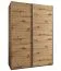 Penderie / Armoire à portes coulissantes / 245,5 x 170 x 64 cm / 11 compartiments / 6 étagères / 2 tringles à vêtements / 2 portes coulissantes / Couleur : Chêne Artisan