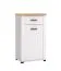 Vestiaire lumineux - Ensemble C Banat, 5 pièces, Couleur : Blanc mat / Chêne artisan, une armoire vestiaire, un miroir, une commode, une armoire à chaussures et une penderie avec quatre crochets