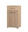 Vestiaire complet - Ensemble A Paduna, 5 pièces, Couleur : Chêne Artisan, une armoire vestiaire, une commode, une armoire à chaussures avec coussin d'assise, miroir et porte-manteau avec 6 crochets
