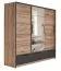 Armoire à portes coulissantes Cerdanyola 08 | Chêne/Gris | 222 x 229 x 64 cm | Grand espace de rangement