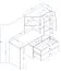 Bureau avec armoire annexe Sirte 11, Couleur : Chêne / Blanc / Gris mat - Dimensions : 153 x 150 x 50 cm (H x L x P)
