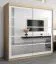 Armoire penderie à portes coulissantes Aizkorri 05B avec miroir | chêne Sonoma & blanc mat | 200 x 200 x 62 cm