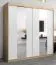200 cm de large Armoire à portes coulissantes avec 10 casiers et 2 portes | Couleur: Chêne Sonoma  / Blanc | Laminée Abbildung