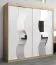 200 cm de large Armoire à portes coulissantes avec 2 portes | 10 casiers | 2 tringles à vêtements | Couleur: Chêne Sonoma / Blanc Abbildung