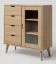 Vitrine en chêne massif Aurornis 17 | Design moderne | 104 x 96 x 40 cm | Naturel