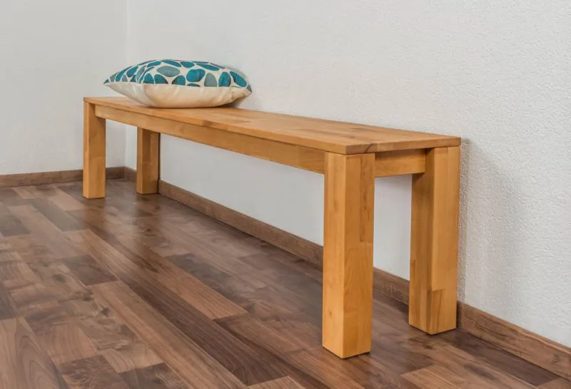 Banc en bois massif Nature 132 | hêtre cœur | 200 x 33 cm | Design moderne | Fabrication artisanale