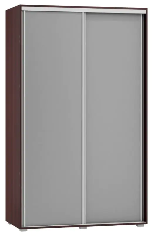 Armoire à portes coulissantes / armoire Tabubil 31, couleur : Wengé / Gris - Dimensions : 200 x 120 x 60 cm (H x L x P)