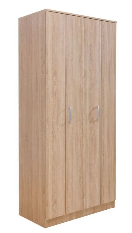 Armoire à portes battantes / armoire Muros 02, couleur : brun chêne - 222 x 100 x 52 cm (H x L x P)