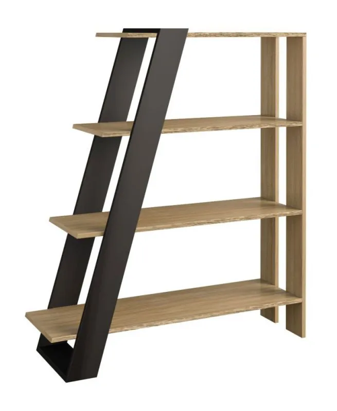 Étagère Kastav 12 | Chêne / Noir | 130 x 110 x 35 cm | Design moderne et fonctionnel