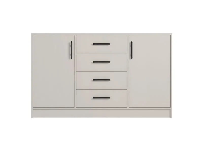 Commode Hannut 14 | 2 portes & 4 tiroirs | Coloris cachemire | 84 x 140 x 40 cm | 4 compartiments