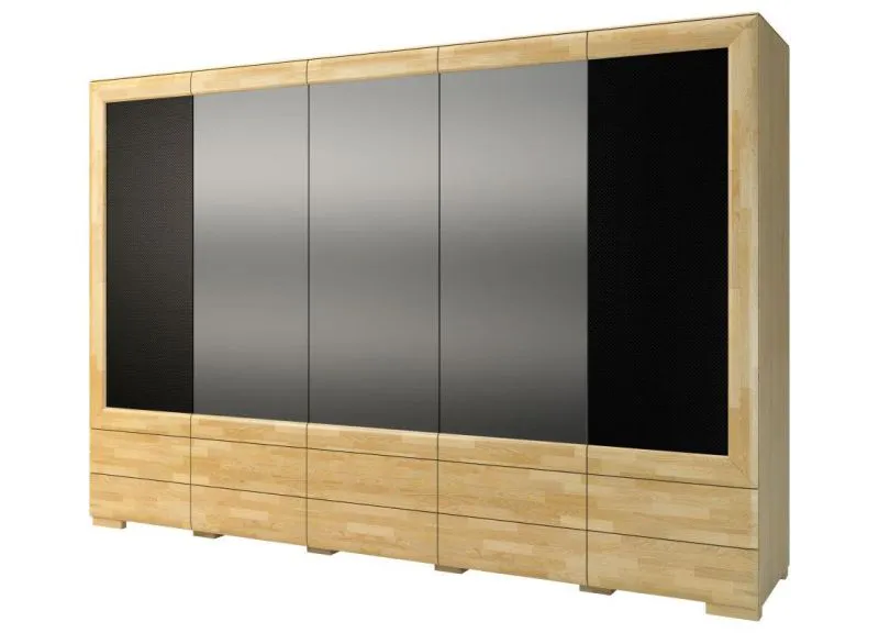 Armoire massif partiel Chêne / Noir 224x303x61 cm Abbildung
