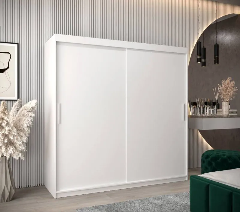 200 cm de large Armoire avec 10 casiers et 2 portes | Couleur: Blanc Abbildung
