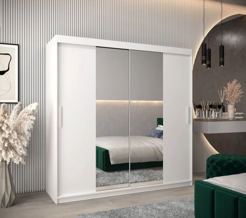 200 cm de large Armoire avec 10 casiers et 2 portes | Couleur: Blanc Abbildung