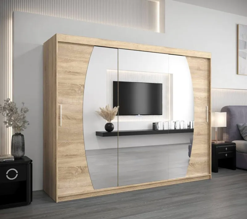 250 cm de large Armoire avec 10 casiers et 3 portes | Couleur: Chêne Sonoma Abbildung