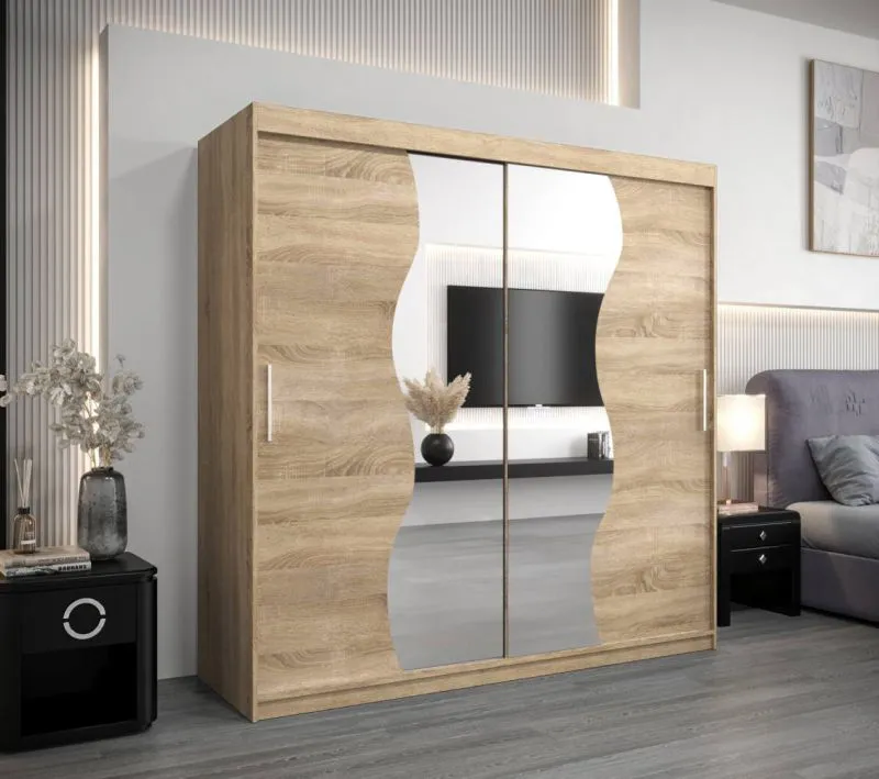 200 cm de large Armoire avec 10 casiers et 2 portes | Couleur: Chêne Sonoma Abbildung