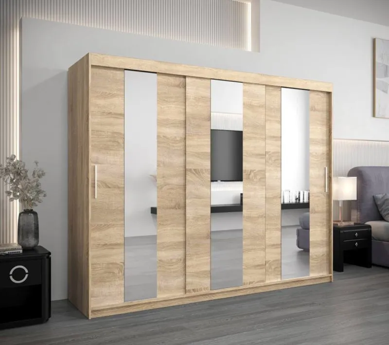 250 cm de large Armoire avec 3 portes | 10 casiers | Couleur: Chêne Sonoma Abbildung